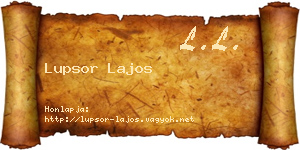 Lupsor Lajos névjegykártya